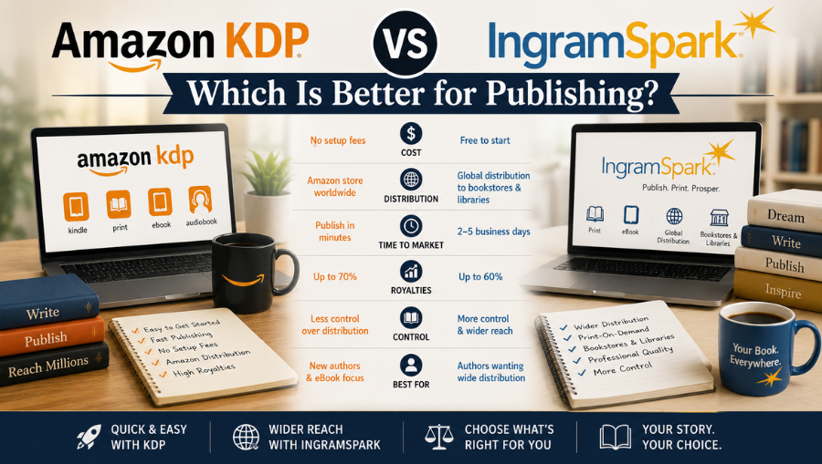 Amazon KDP vs Ingram spark comparison 2026