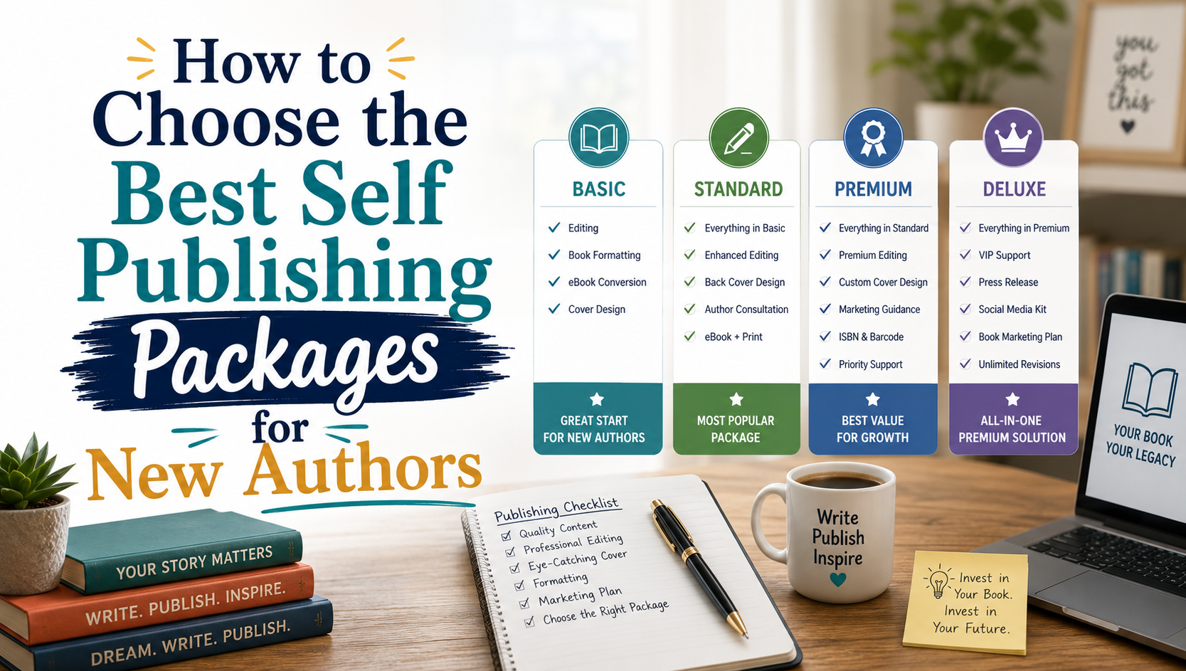 Self Publishing Packages Cost & Options for New Authors